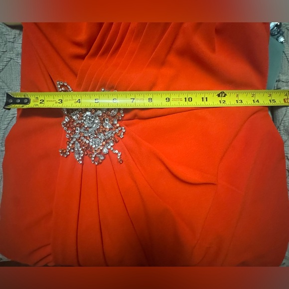 Terani Couture One Shoulder Orange Dress - Picture 9 of 11